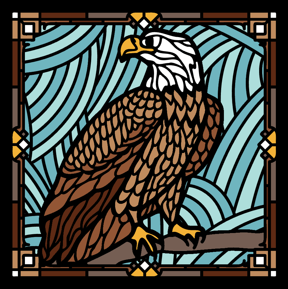Bald Eagle Stained Glass