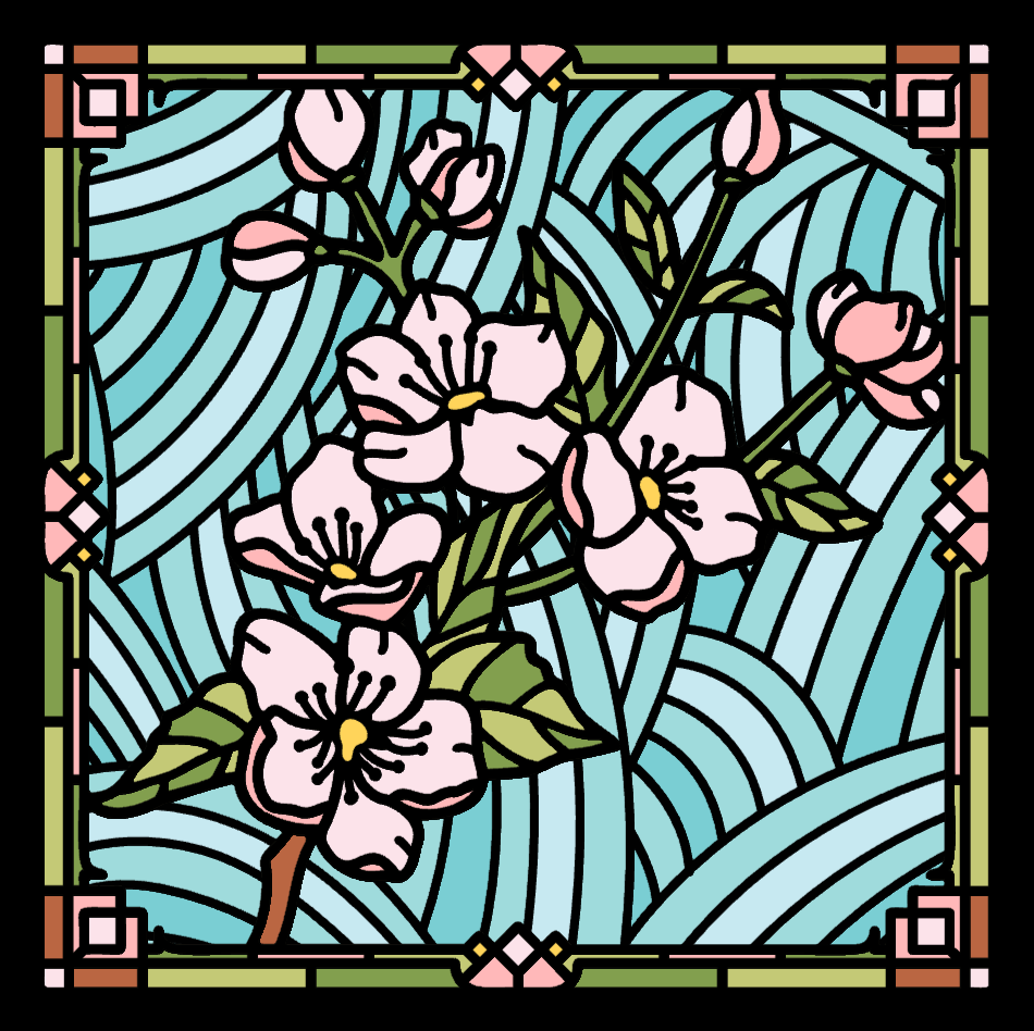 Cherry Blossom Stained Glass