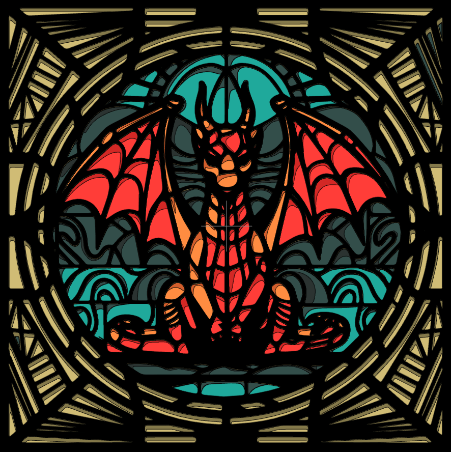 Gargoyle Dragon Stained Glass