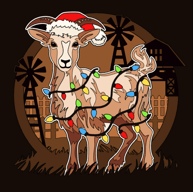 Christmas Goat Shadowbox