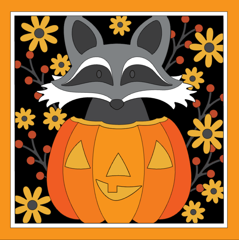 Fall Raccoon Shadowbox