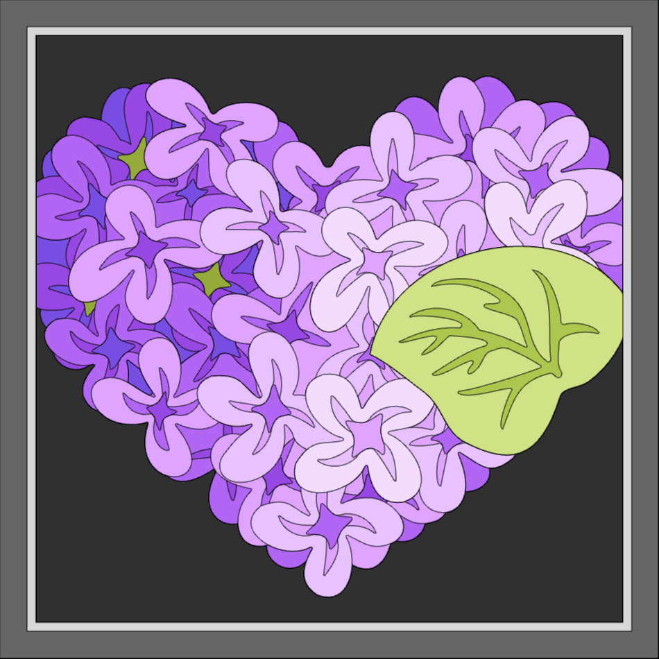 Lilac Heart Shadowbox