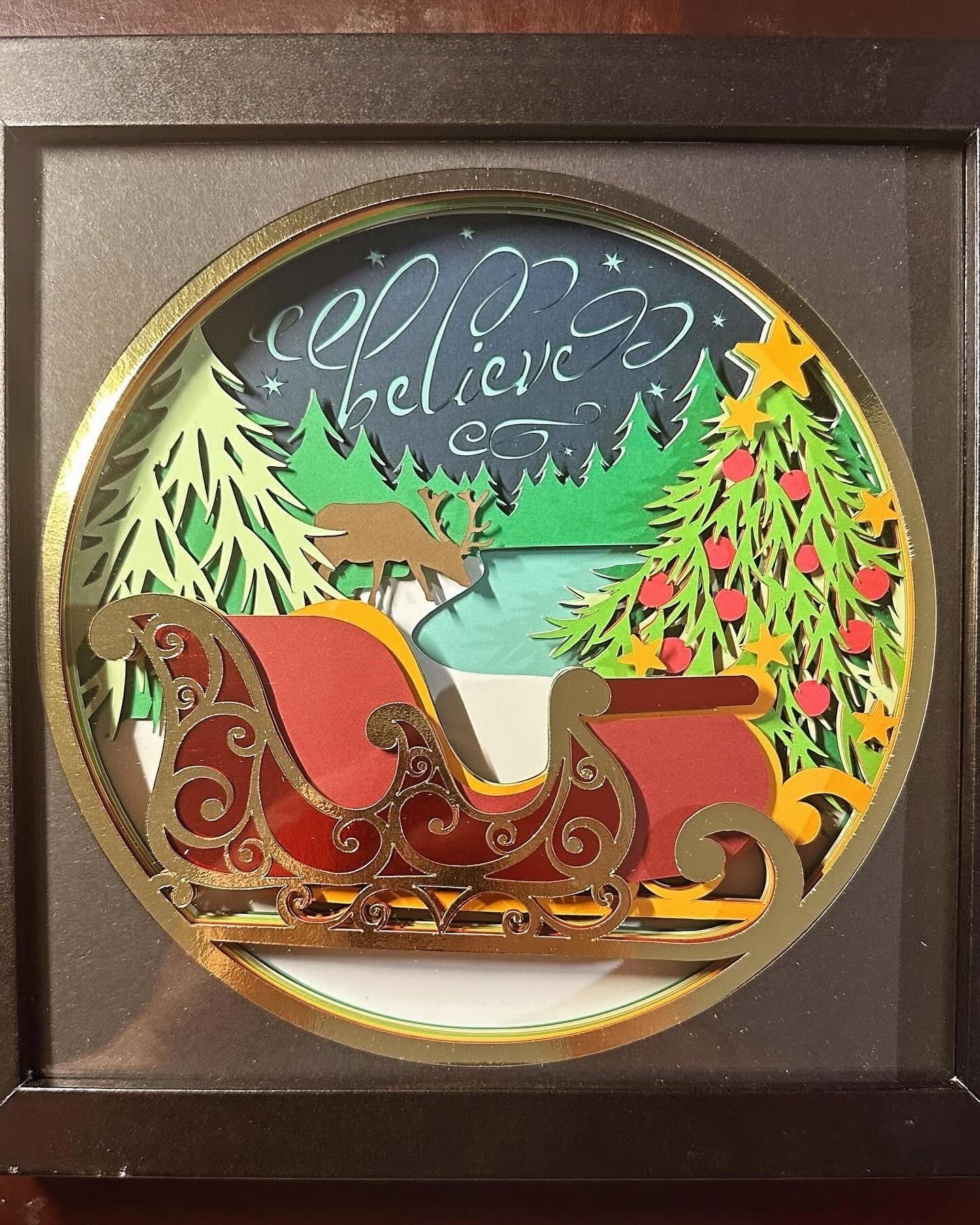 Santa's Sleigh Shadowbox