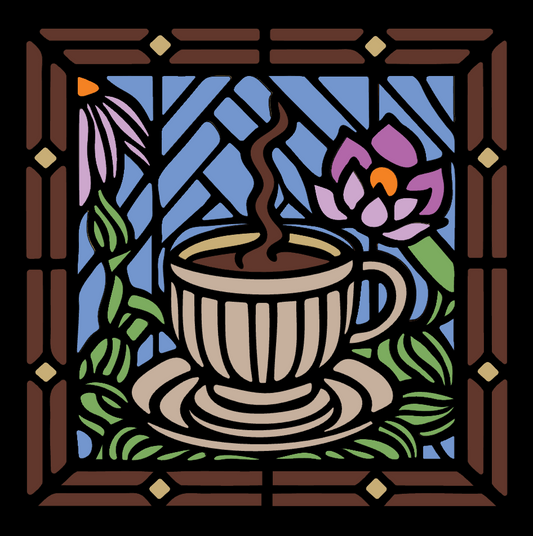 Coffee Cup Stained Glass