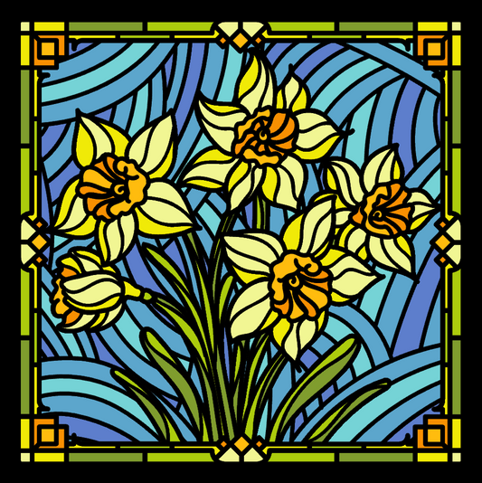 Daffodil (Narcissus) Stained Glass
