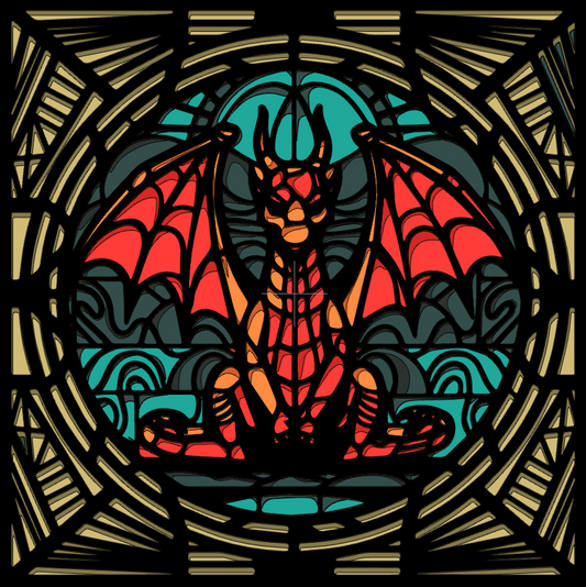 Gargoyle Dragon Stained Glass