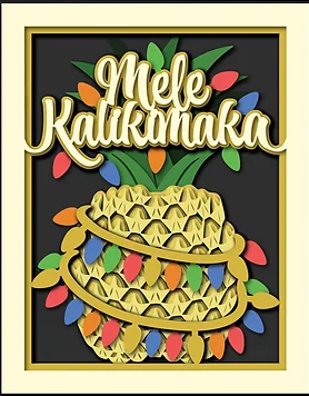 Mele Kalikanaka Pineapple Shadowbox