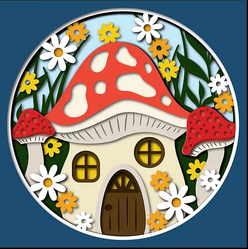 Mushroom House Shadowbox