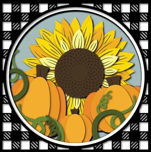 Pumpkins & Sunflowers Shadowbox