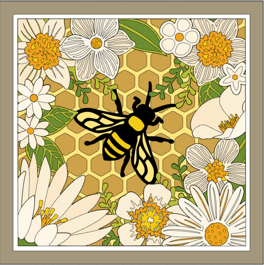 Bee on Sidewalk Shadowbox