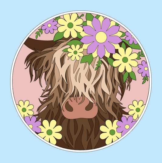 Highland Cow Shadowbox