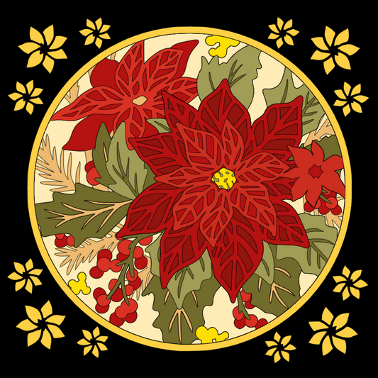Poinsettia Flower Shadowbox