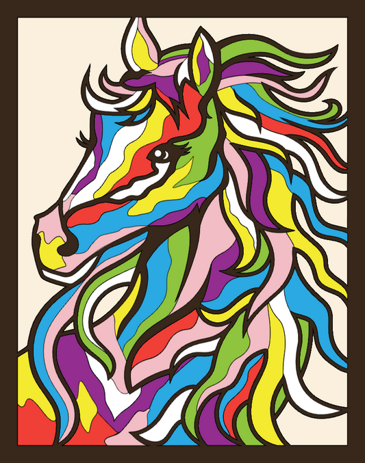Colorful Horse Shadowbox
