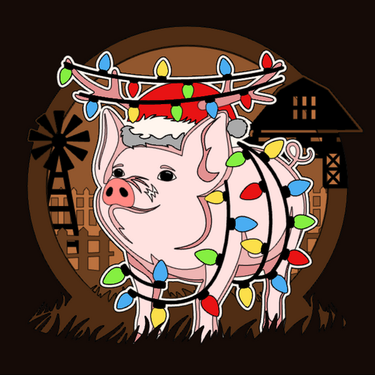 Christmas Pig Shadowbox
