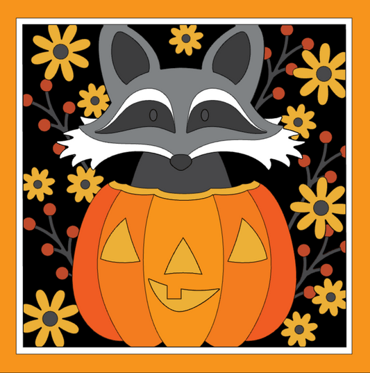 Fall Raccoon Shadowbox