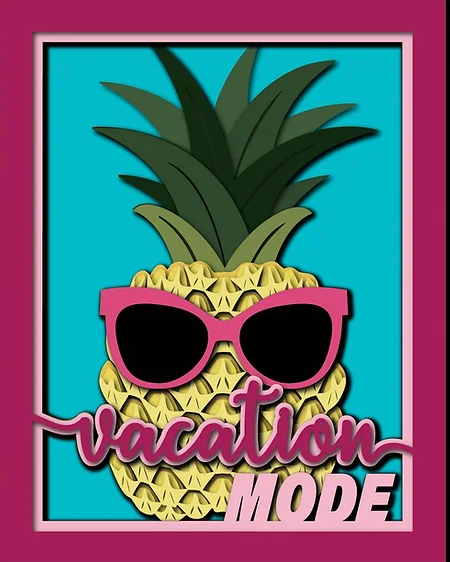 Vacation Mose Pineapple Shadowbox
