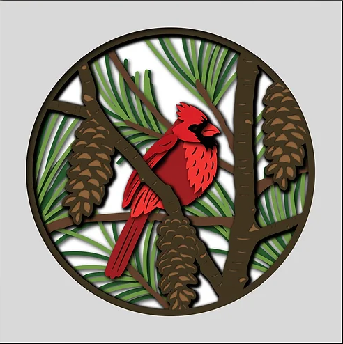 Winter Cardinal Shadowbox