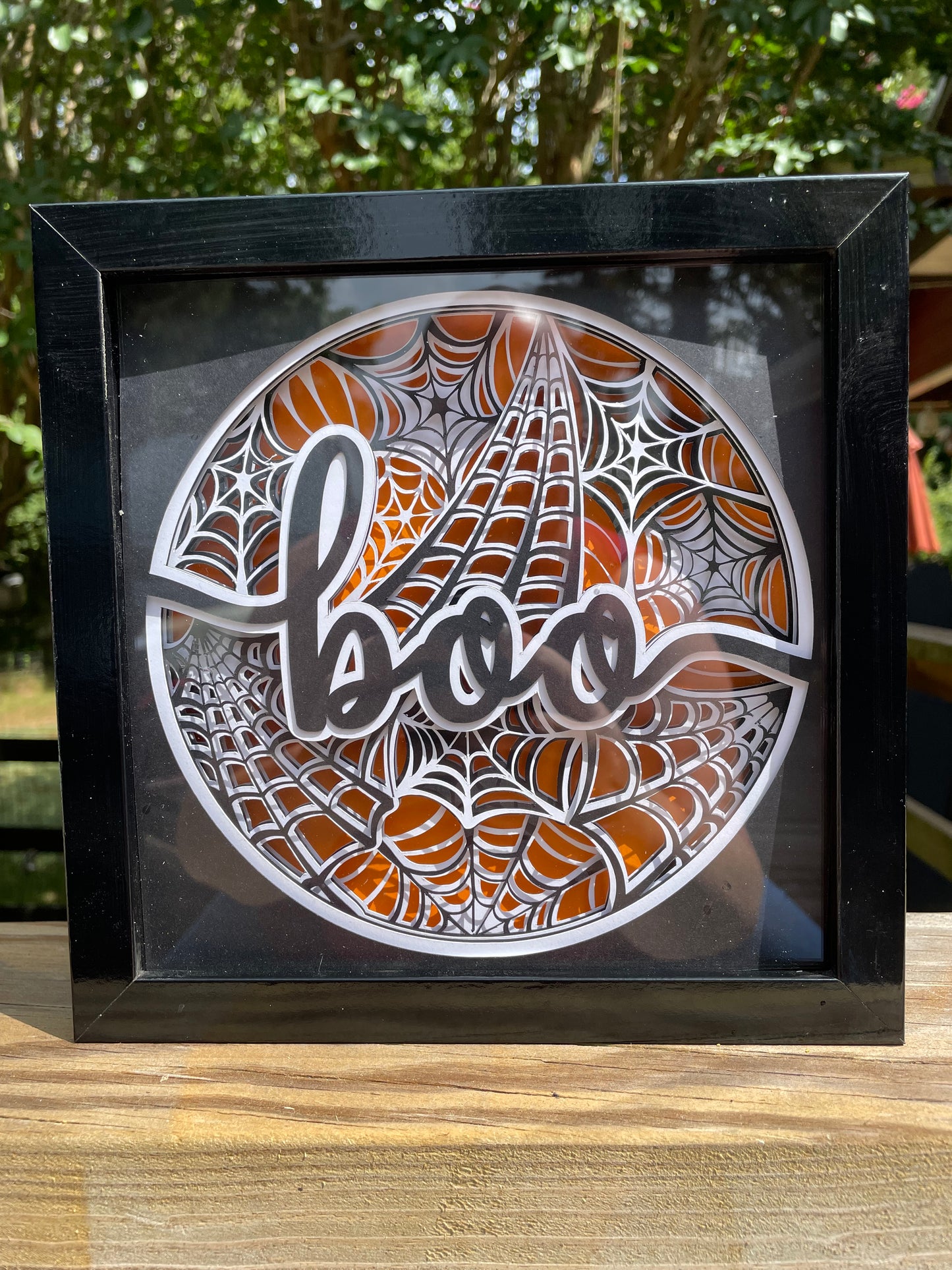 Boo Spiderweb Shadowbox