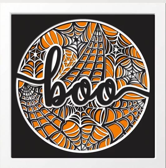 Boo Spiderweb Shadowbox