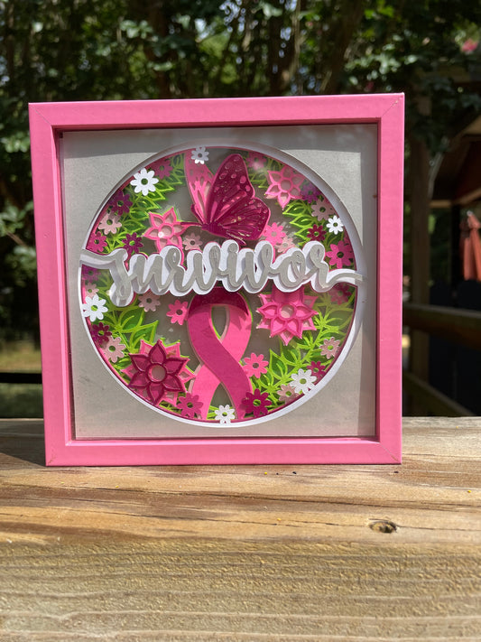 Awareness Ribbon-Survivor Shadowbox