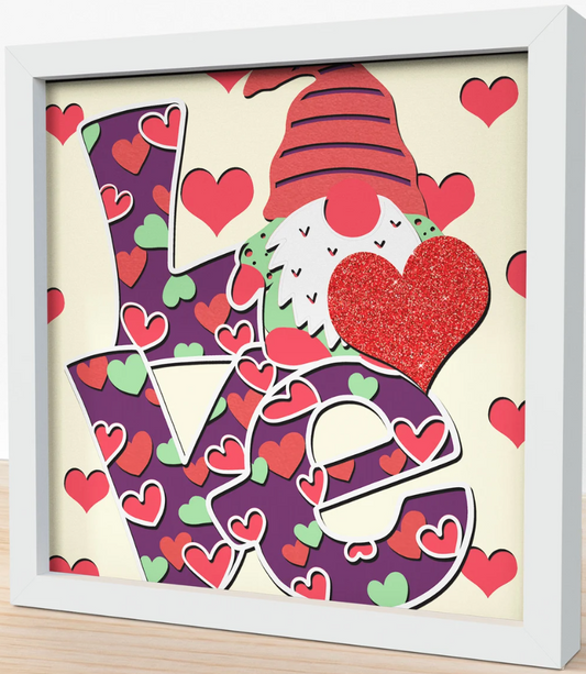 Valentine's Day Gnome Love Shadowbox
