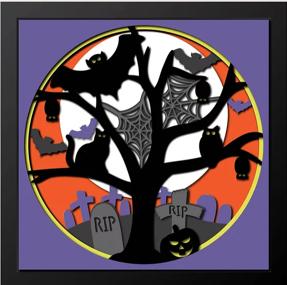 Halloween Graveyard Shadowbox