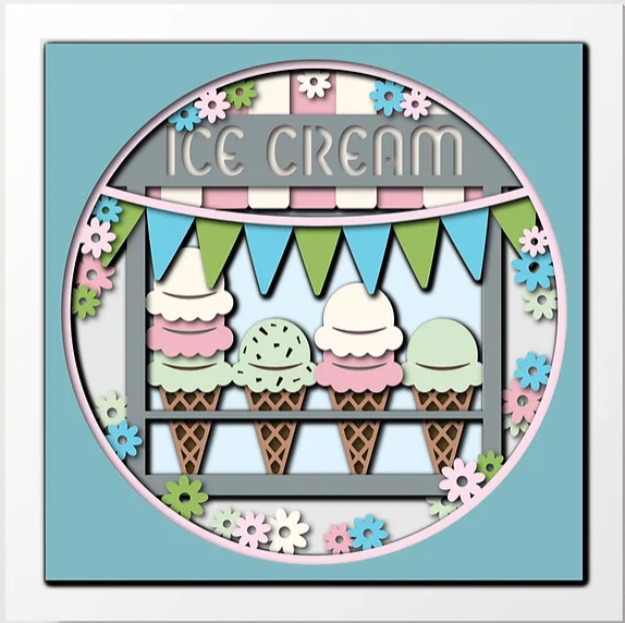 Ice Cream Shop Shadowbox