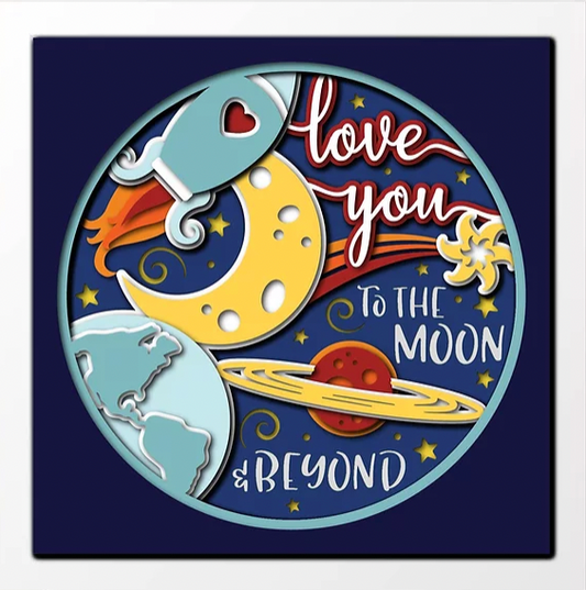 Love you to the Moon Shadowbox