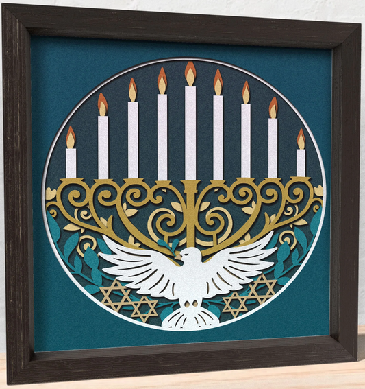 Hanukkah Menorah Shadowbox
